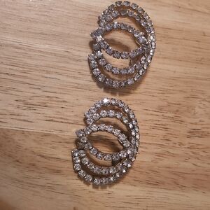 Elegant Silver Crystal Shoe Decorative